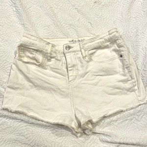 Cream colored short shorts